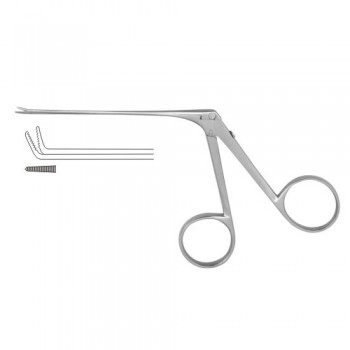 McGee Micro Alligator Forceps Serrated-Bent Upwards Stainless Steel, 8 cm - 3" Jaw Size 4.0 x 0.8 mm